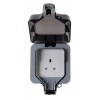 IP66 Weatherproof 13A Single Plug Socket, Un-switched, Grey