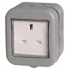 IP55 Weatherproof 13A Single Plug Socket, Un-switched, Grey