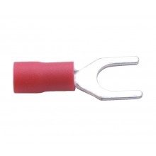 Pre-Insulated Fork Terminal, Red, 3.2mm Stud