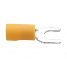 Pre-Insulated Fork Terminal, Yellow, 3.7mm Stud