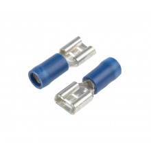 Fully Insulated Push On Terminal, Female, Blue, 4.8 x 0.8mm