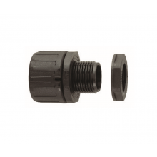 Straight Cable Conduit Fitting, 21mm Nom, M20, Black
