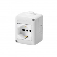 Gewiss 27 COMBI Protected Enclosure with Socket Outlet 2P+E 16A 250V
