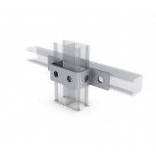 Channel Back to Back Flat Top Hat Bracket, Stainless Steel - Quickfit Version