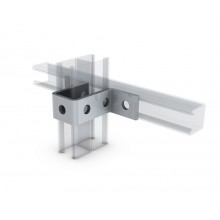 Channel Back to Back Normal Top Hat Bracket, Stainless Steel - Quickfit Version