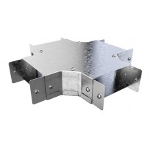 Cable Trunking 4 Way Intersection, 1 Comp, 100 x 100mm, Galv